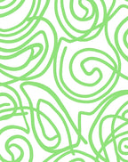 Abstract Green Swirls Pattern Rug