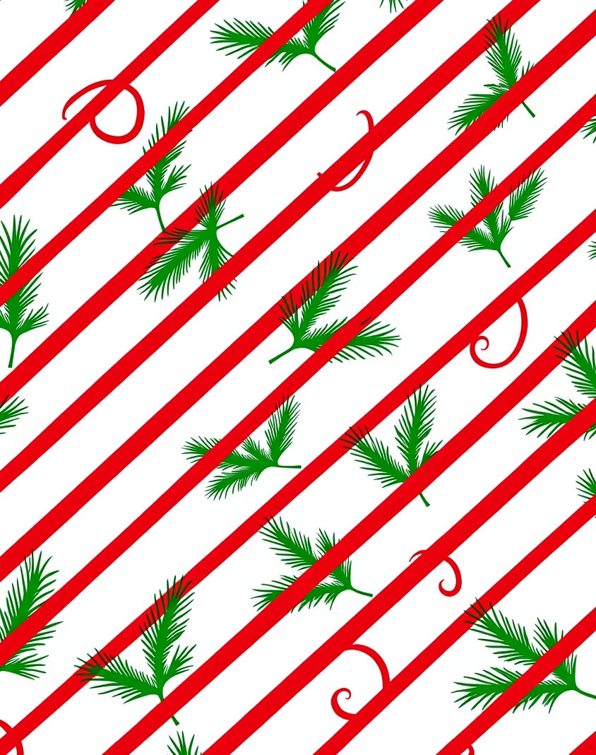 Red Green Pine Needle Stripe Rug