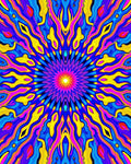 Vibrant Psychedelic 7-Point Star Rug