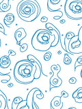 Abstract Blue Swirls Dots Pattern Rug