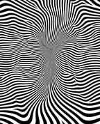 Wavy Black White Optical Illusion Rug