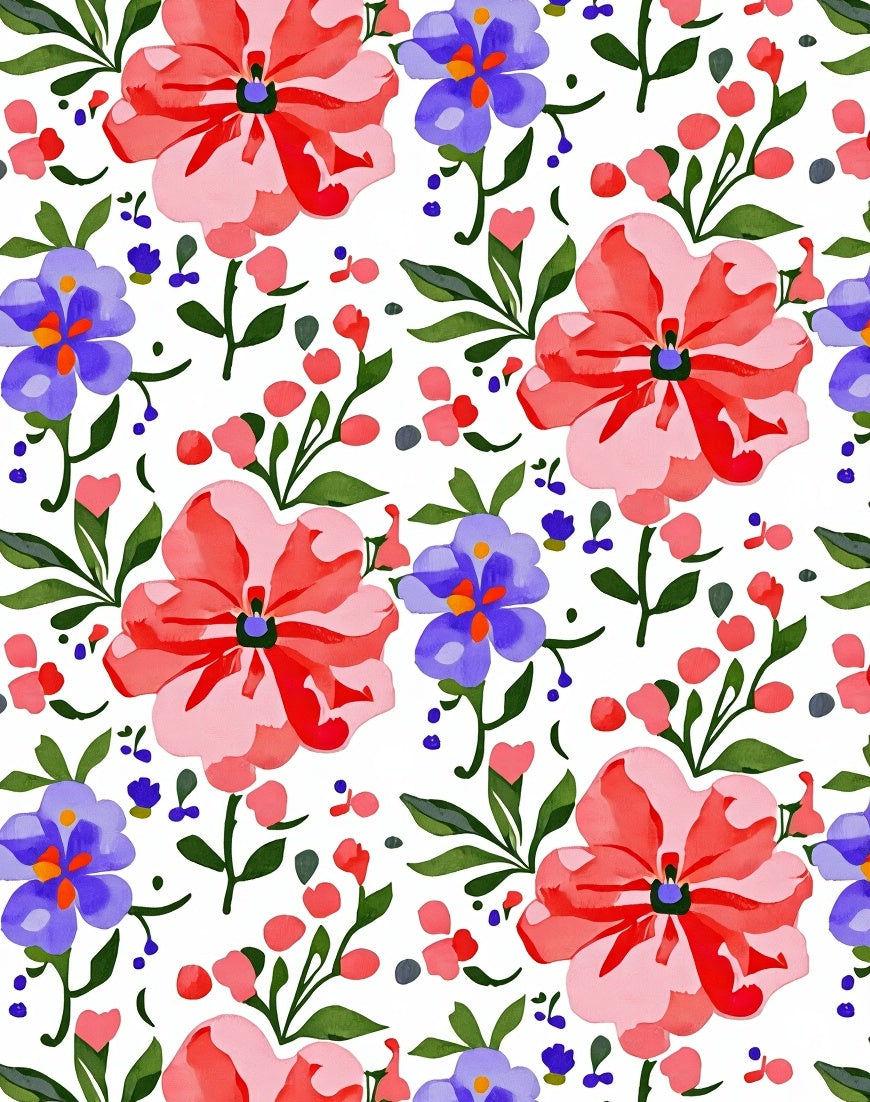 Pink And Purple Floral Pattern Rug