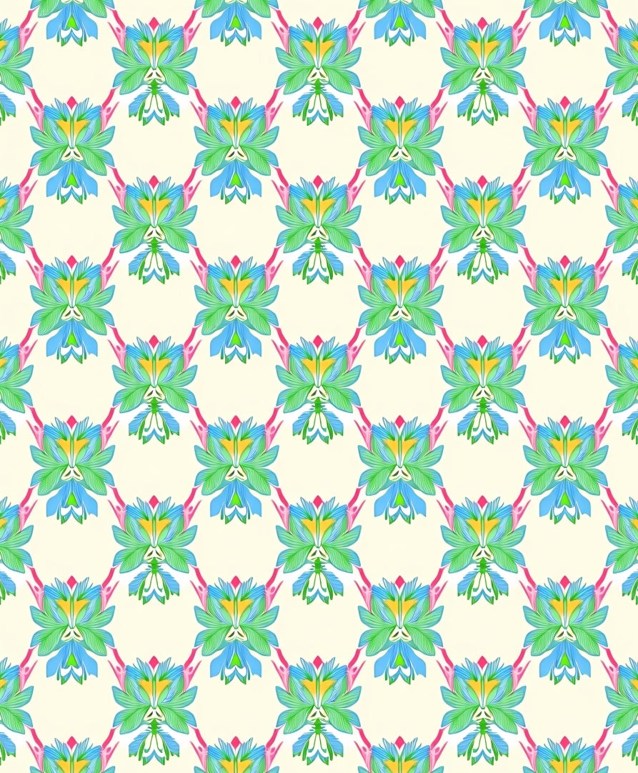 Exotic Floral Symmetric Pattern Rug