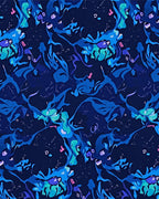 Abstract Blue Swirl Pattern Rug
