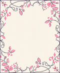 Pink Floral Vine Border Design Rug