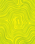 Abstract Yellow Green Swirl Pattern Rug