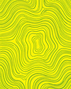 Abstract Yellow Green Swirl Pattern Rug