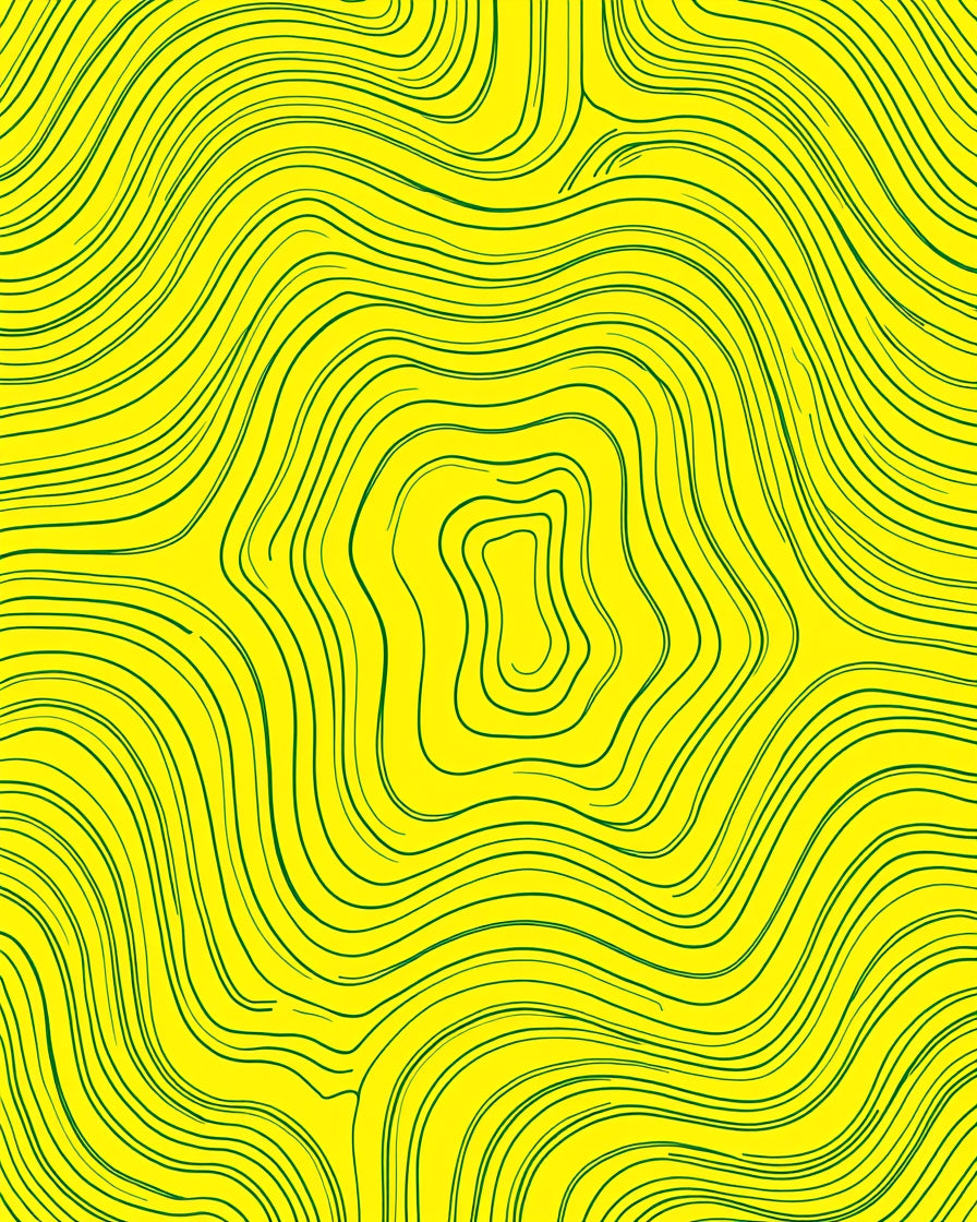 Abstract Yellow Green Swirl Pattern Rug