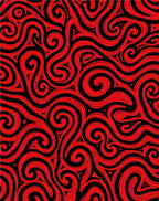 Red Swirl Abstract Lines Rug