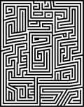 Black White Maze Pattern Rug