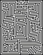 Black White Maze Pattern Rug