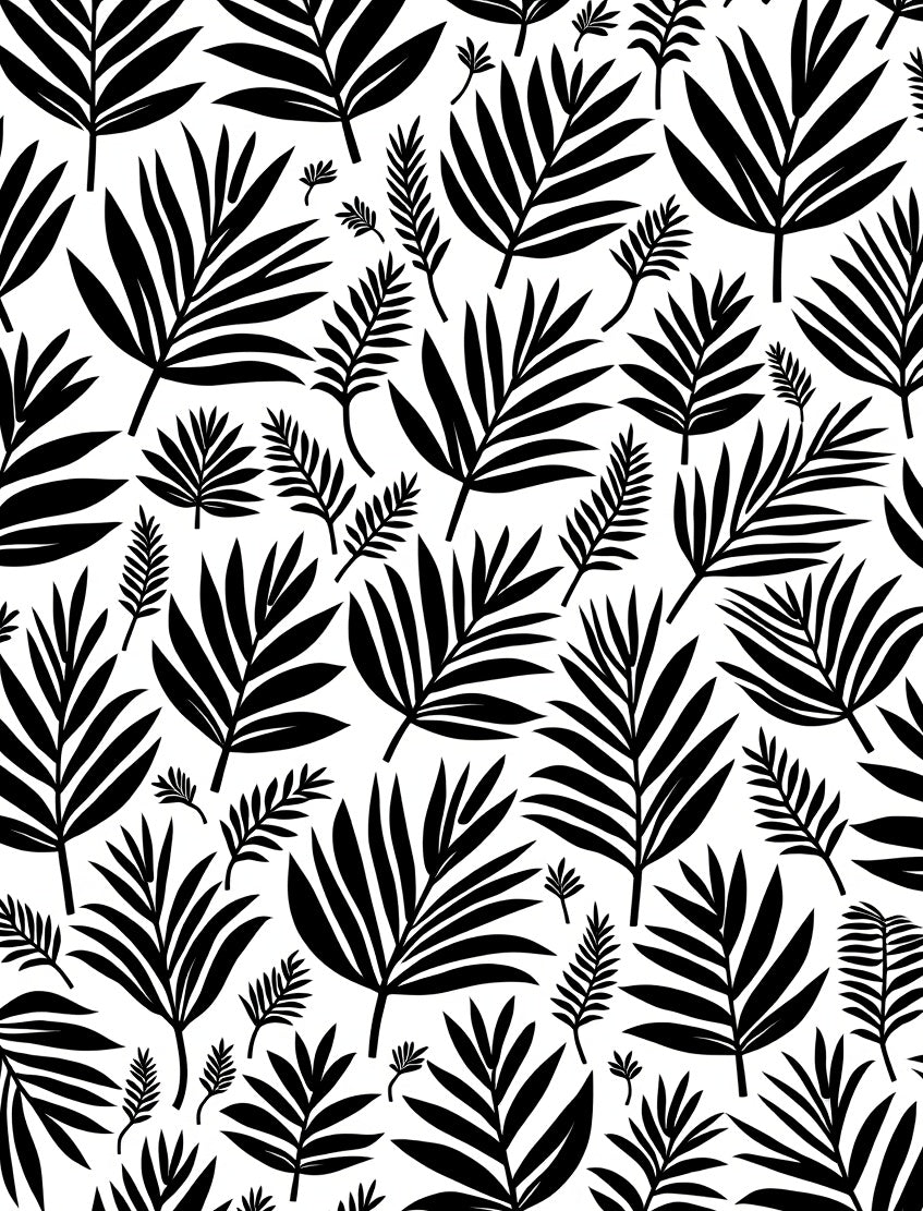 Bold Leaf Pattern Print Design Rug