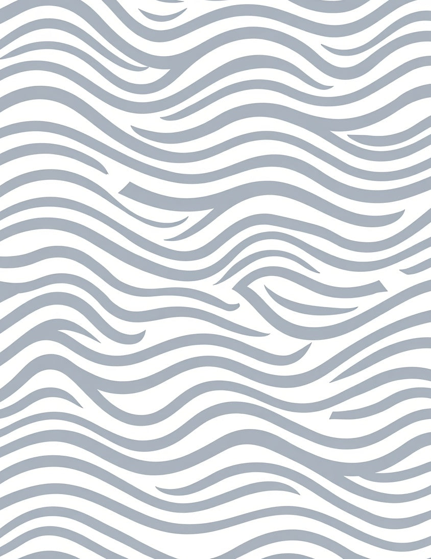 Abstract Wavy Blue Stripe Pattern Rug