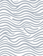 Abstract Wavy Blue Stripe Pattern Rug