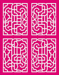 Ornate White Geometric Lattice Design Rug