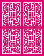 Ornate White Geometric Lattice Design Rug