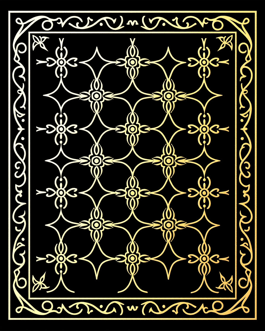 Elegant Gold Lattice Pattern Rug