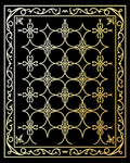 Elegant Gold Lattice Pattern Rug