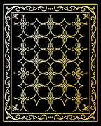 Elegant Gold Lattice Pattern Rug