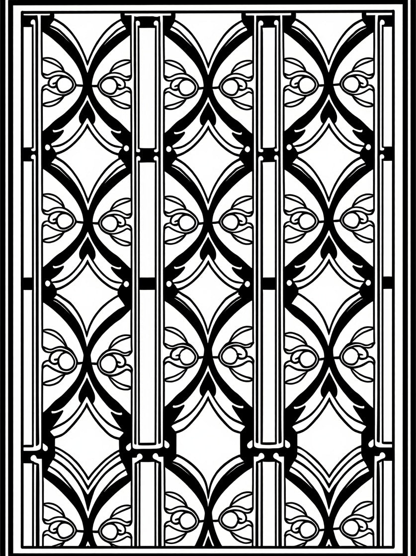 Striking Black White Floral Motif Rug