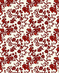 Red Floral Scroll Pattern Design Rug