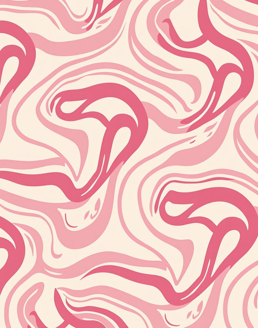 Pink Swirling Abstract Pattern Rug