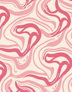 Pink Swirling Abstract Pattern Rug