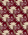 Cream Floral Pattern On Maroon Background Rug