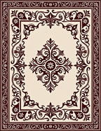 Classic Scrollwork With Floral Motifs Rug
