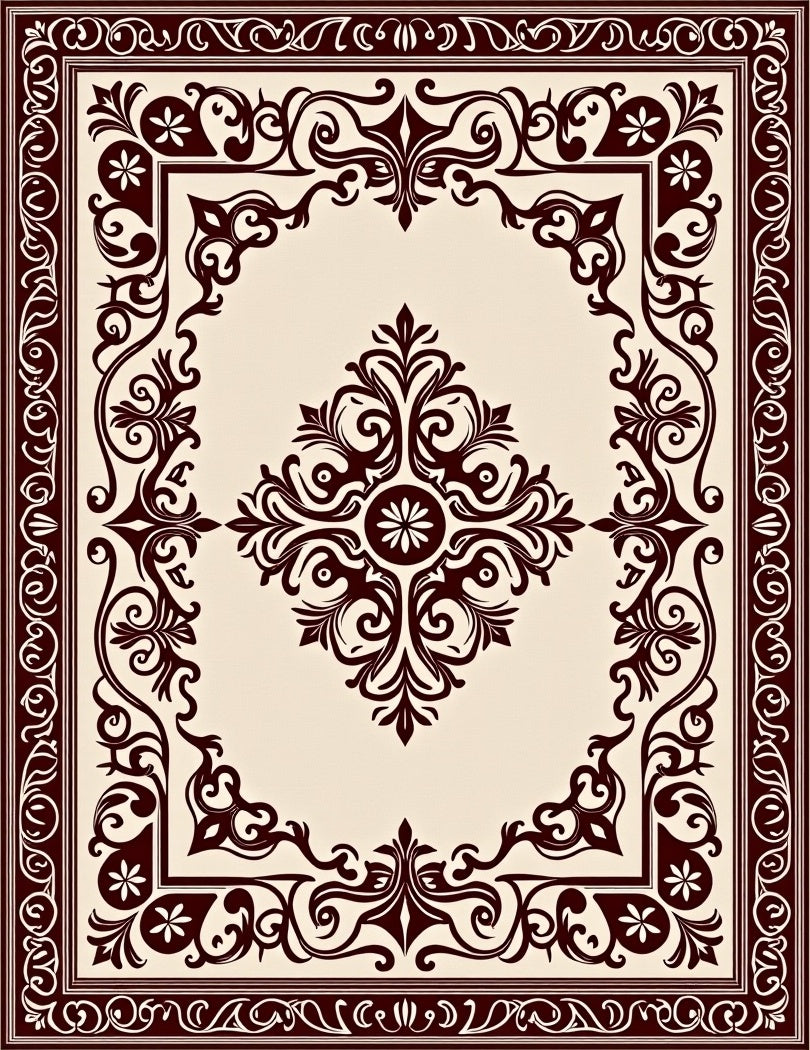 Classic Scrollwork With Floral Motifs Rug
