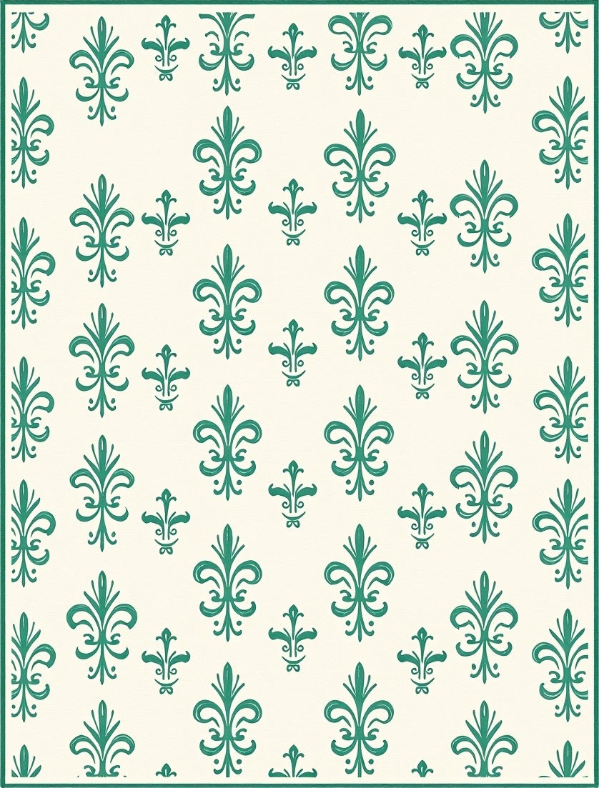 Classic Fleur De Lis Repeating Pattern Rug
