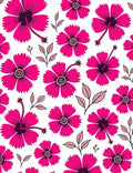 Vibrant Pink Flower Motif Design Rug