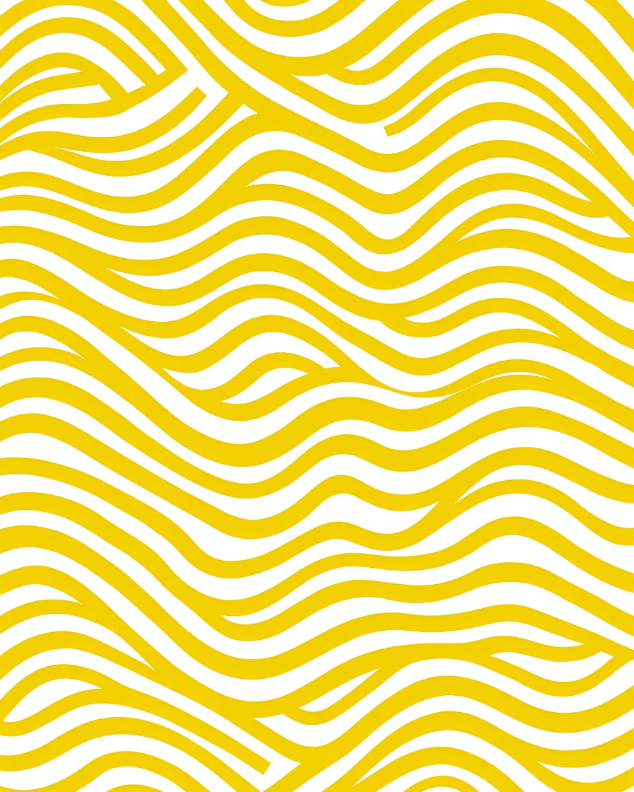 Yellow Wavy Linear Stripes Pattern Rug