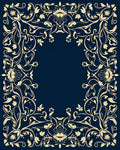 Ornate Floral Scrollwork Textile Design Rug