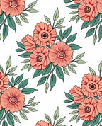 Coral Floral Pattern Delight Rug