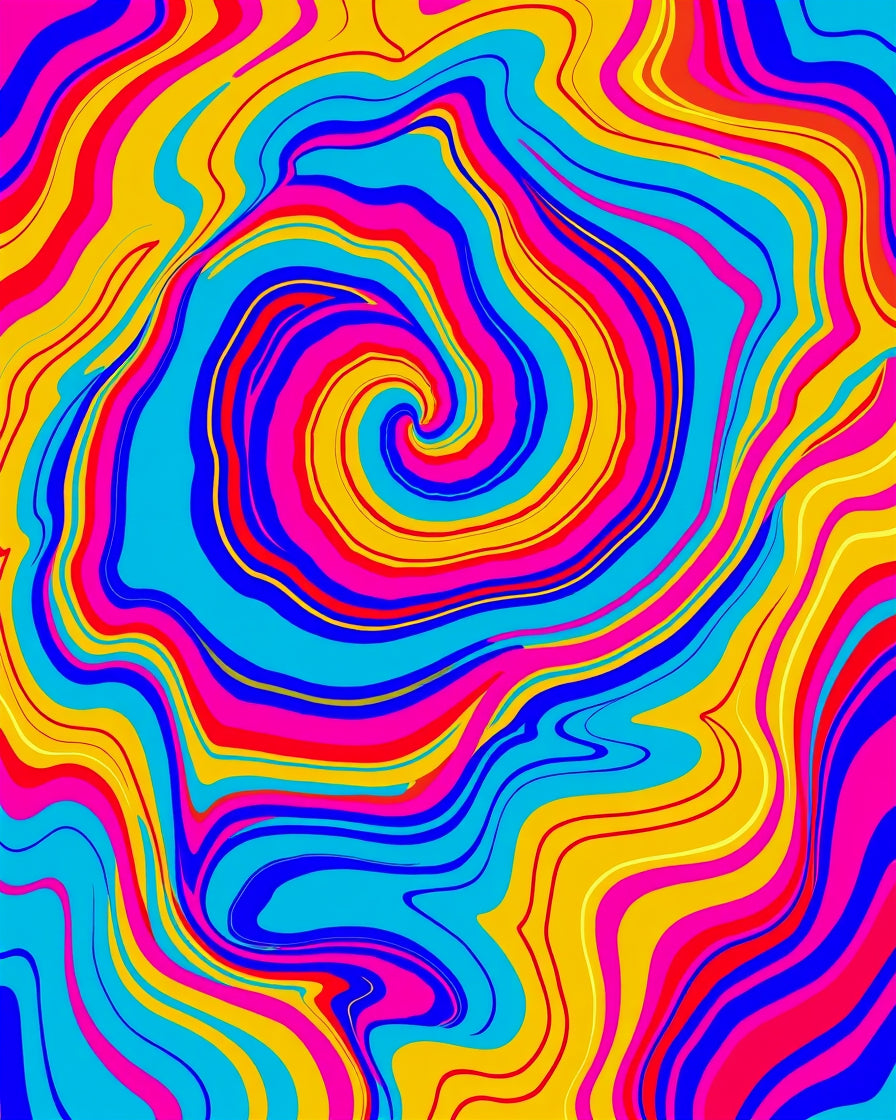 Vibrant Swirl Psychedelic Design Rug