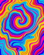Vibrant Swirl Psychedelic Design Rug