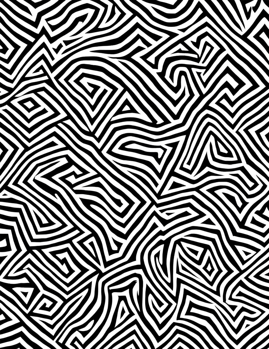 Bold Geometric Maze Design Rug