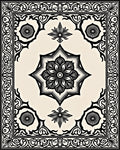 Intricate Vintage Geometric Flower Pattern Rug