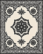 Intricate Vintage Geometric Flower Pattern Rug