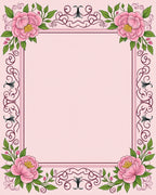 Floral Vine Decorative Pink Rug