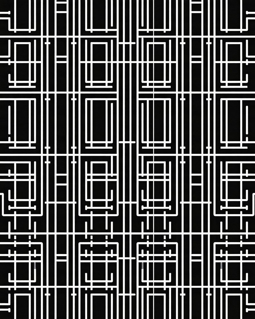 Geometric Grid Art Pattern Rug