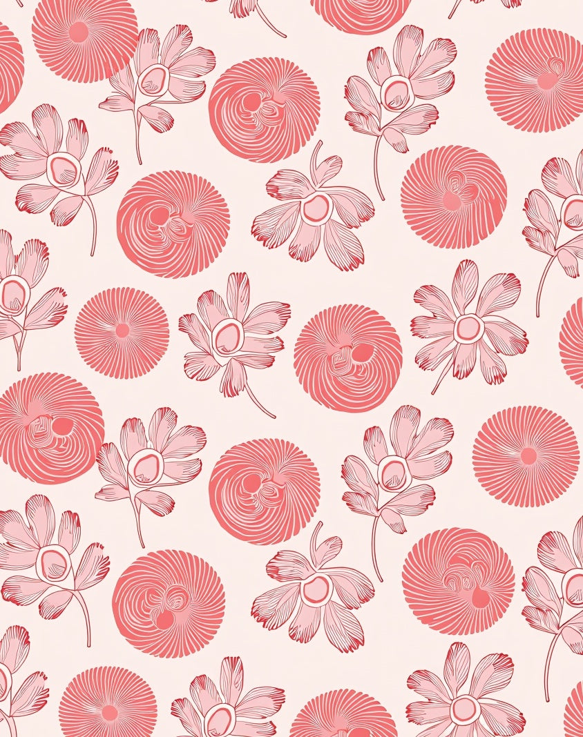 Pink Floral Daisy Inspired Pattern Rug