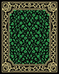 Emerald Green Floral Border Rug