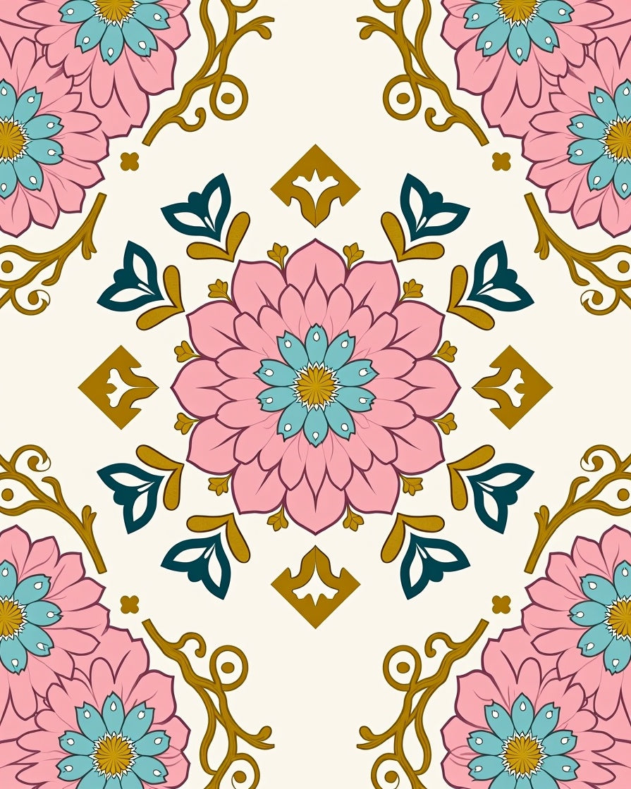 Floral Medallion With Accents Rug