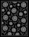 Delicate White Rose Vine Pattern Rug