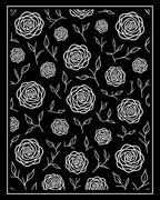 Delicate White Rose Vine Pattern Rug
