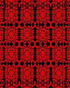 Bold Red Black Geometric Pattern Rug