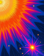 Vibrant Starburst Night Sky Rug