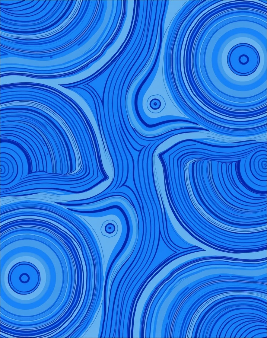 Abstract Blue Swirl Pattern Design Rug